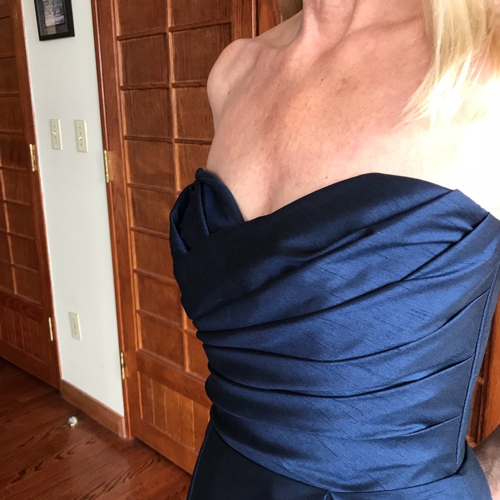 Alfred Sung Navy Blue Cocktail Dress - Picture 2 of 4
